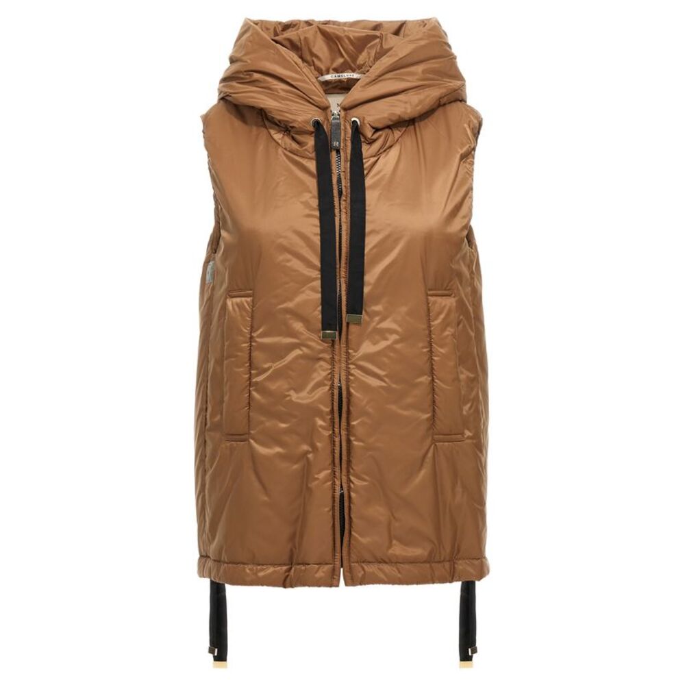 Max Mara Brown Polyester Sleeveless Women's Jacket